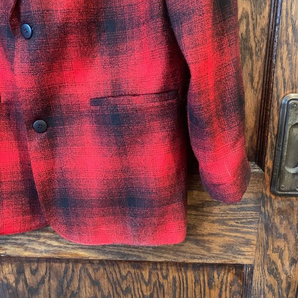 International Male Red Black Blazer Sports Coat 80s 90s Vintage Size Small - Picture 2 of 5